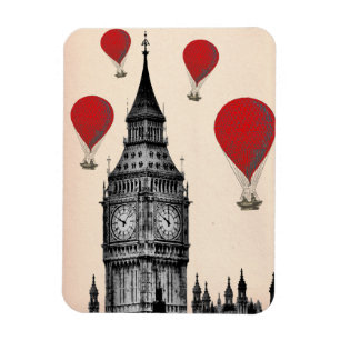 Big Ben en Red Hot Air Balloons 2 Magneet