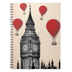 Big Ben en Red Hot Air Balloons 2 Notitieboek