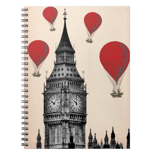 Big Ben en Red Hot Air Balloons 2 Notitieboek (Voorkant)
