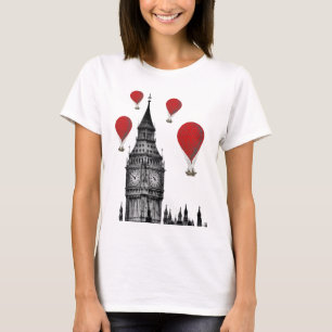 Big Ben en Red Hot Air Balloons 2 T-shirt
