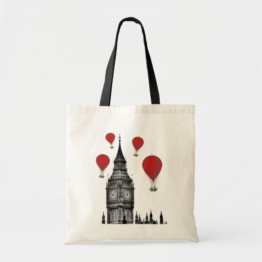 Big Ben en Red Hot Air Balloons 2 Tote Bag (Voorkant)