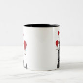 Big Ben en Red Hot Air Balloons 2 Tweekleurige Koffiemok (Center)