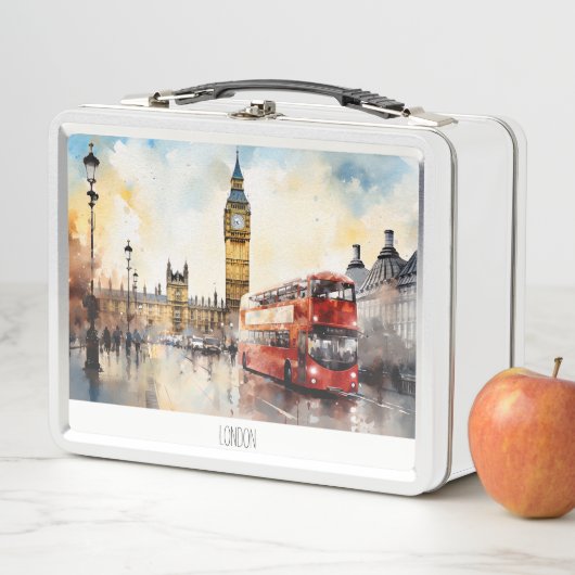 Big Ben en rode bus in Londen (In situ)