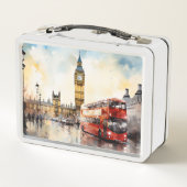 Big Ben en rode bus in Londen (Achterkant)