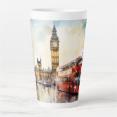 Big Ben en rode bus in Londen Latte Mok (Voorkant)