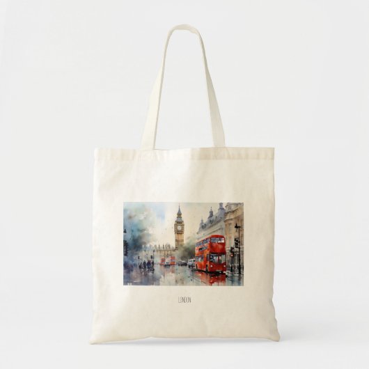Big Ben en rode bussen in Londen Tote Bag (Voorkant)