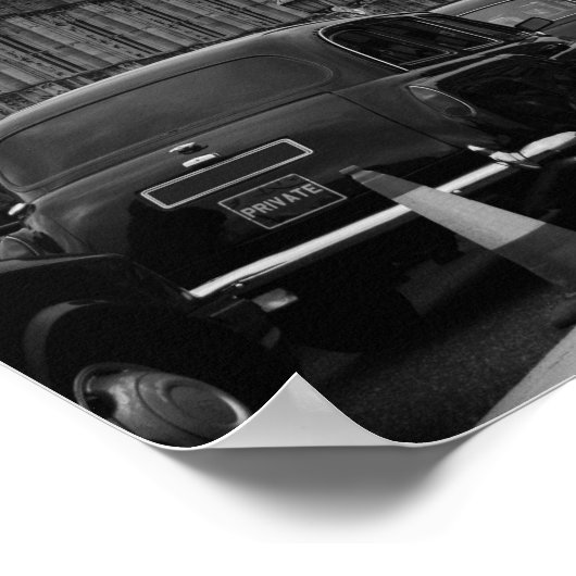 Big Ben en taxichauffeur in zwart-wit poster (Hoek)