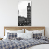 Big Ben en taxi's in zwart-wit canvas Afdruk (Insitu (Slaapkamer))