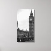 Big Ben en taxi's in zwart-wit canvas Afdruk (Voorkant)