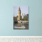 Big Ben en Thames River Canvas Afdruk (Insitu (Houten vloer))