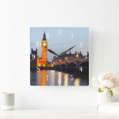 Big Ben en Westminster Bridge in de avond Vierkante Klok (Huis)