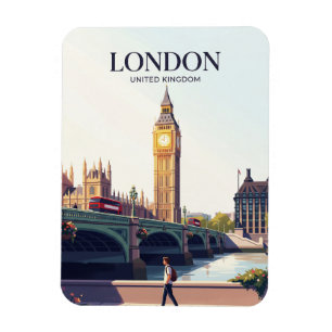 Big Ben en Westminster Bridge Verenigd Koninkrijk Magneet