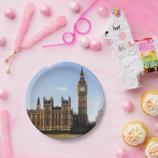 Big Ben, Houses of Parliament, Londen, Verenigd Ko Papieren Bordje (Feest)