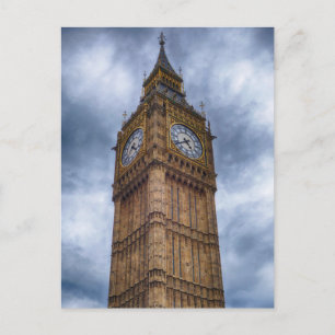 Big Ben in de wolken Londen, Engeland Briefkaart