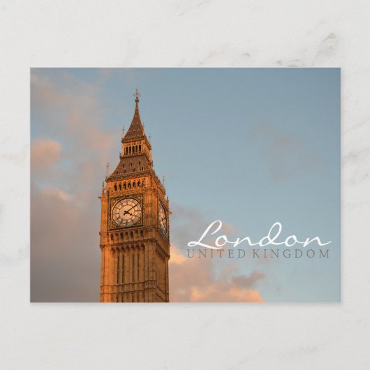 Big Ben in Londen briefkaart met dubbele tekst (Voorkant)