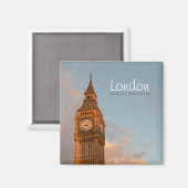 Big Ben in Londen foto tekst magneet (Voorkant / Achterkant)