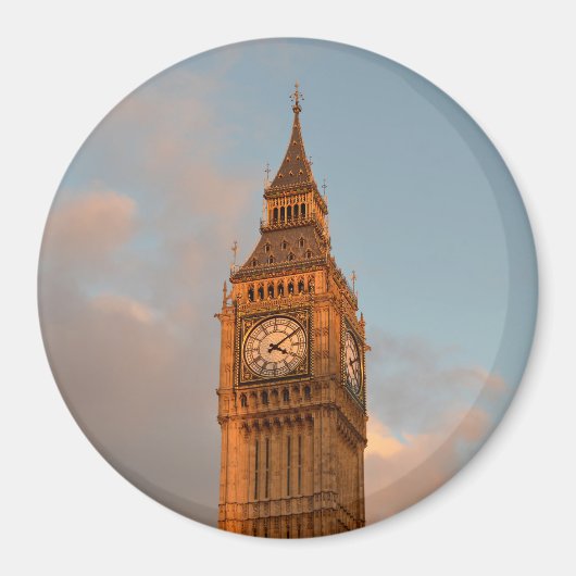 Big Ben in Londen ronde magneet (Voorkant)