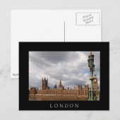 Big Ben in London Black text briefkaart (Voorkant / Achterkant)