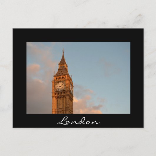 Big Ben in London Black text briefkaart (Voorkant)