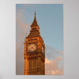 Big Ben in London, verticaal poster print