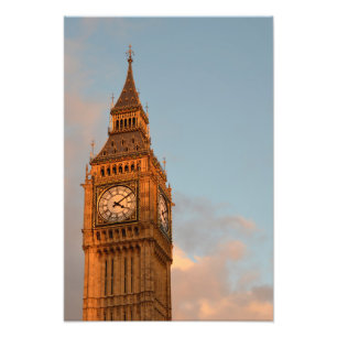 Big Ben in London, verticale fotoprint Foto Afdruk