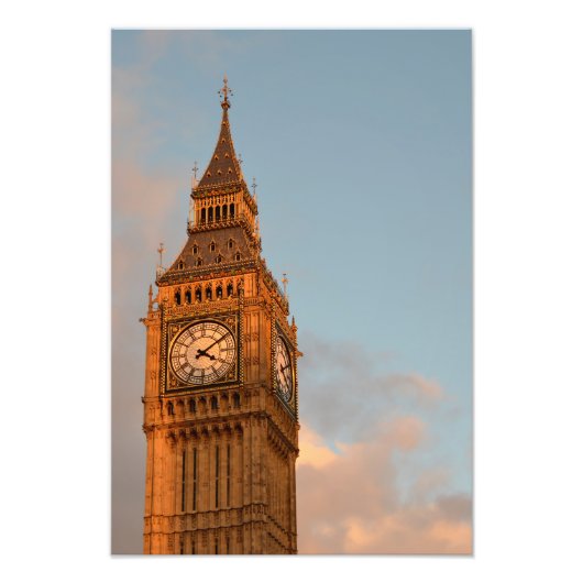 Big Ben in London, verticale fotoprint Foto Afdruk (Voorkant)