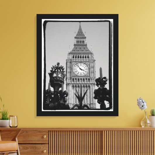 "Big Ben"-kloktoren in Westminster Palace Canvas Afdruk (Insitu (Woonkamer))
