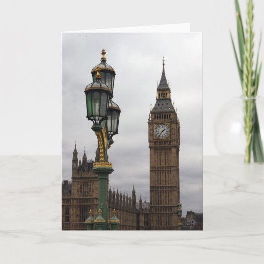 Big Ben - Lamppost - Londen - Wenskaart Kaart (Voorkant)