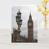 Big Ben - Lamppost - Londen - Wenskaart Kaart (Gele Bloem)