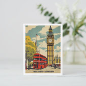 Big Ben Londen beroemd Vintage Travel Place Briefkaart (Staand voorkant)