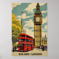 Big Ben Londen beroemd Vintage Travel Place