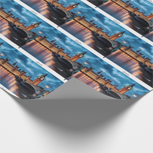 Big Ben, Londen. Cadeaupapier (Hoek)