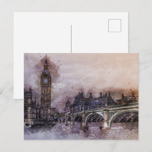 Big Ben - Londen, Engeland Briefkaart (Voorkant / Achterkant)
