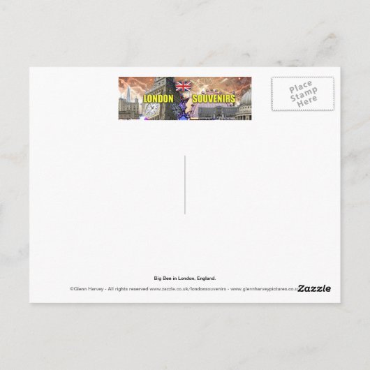 Big Ben - Londen - Engeland Briefkaart (Achterkant)