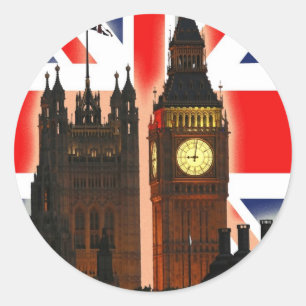 Big Ben, Londen, Engeland Ronde Sticker
