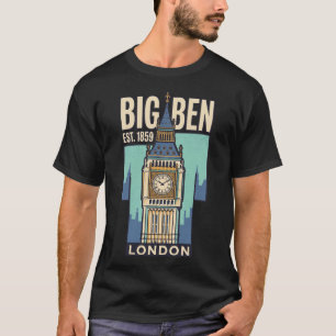 Big Ben Londen Engeland Vintage Reisposter Retro T-shirt