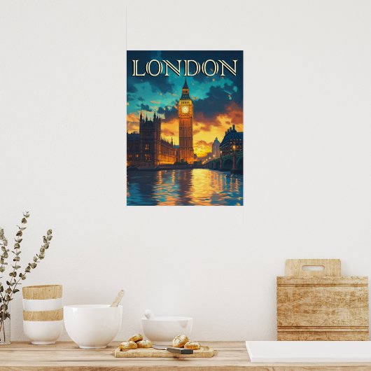Big Ben, Londen Reizen Poster (Keuken)