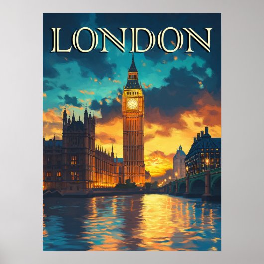 Big Ben, Londen Reizen Poster (Voorkant)