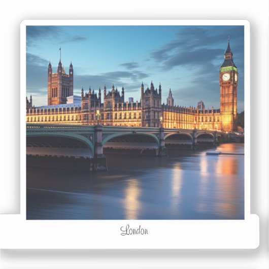 Big Ben, Londen. Sticker (Voorkant)