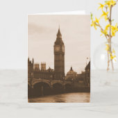 Big Ben - Londen - Thames - Wenskaart Kaart (Gele Bloem)