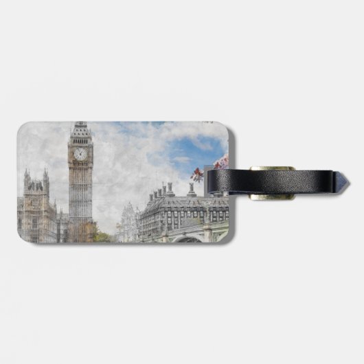 Big Ben, Londen, Verenigd Koninkrijk Bagagelabel (Achterkant horizontaal)