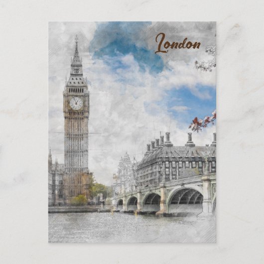 Big Ben Londen Verenigd Koninkrijk Briefkaart (Voorkant)