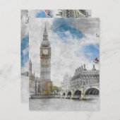 Big Ben, Londen, Verenigd Koninkrijk Briefkaart (Voorkant / Achterkant)