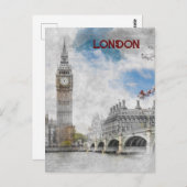 Big Ben Londen Verenigd Koninkrijk Briefkaart (Voorkant / Achterkant)