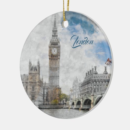 Big Ben, Londen, Verenigd Koninkrijk Keramisch Ornament (Links)