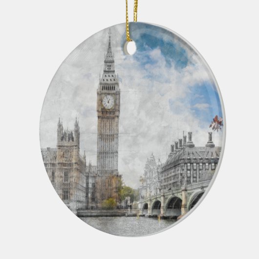 Big Ben, Londen, Verenigd Koninkrijk Keramisch Ornament (Links)