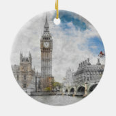 Big Ben, Londen, Verenigd Koninkrijk Keramisch Ornament (Achterkant)