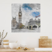 Big Ben, Londen, Verenigd Koninkrijk Poster (Keuken)