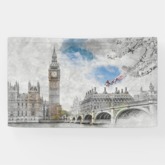 Big Ben, Londen, Verenigd Koninkrijk Spandoek (Horizontaal)