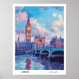 Big Ben Londen Verenigd Koninkrijk Vintage Travel Poster